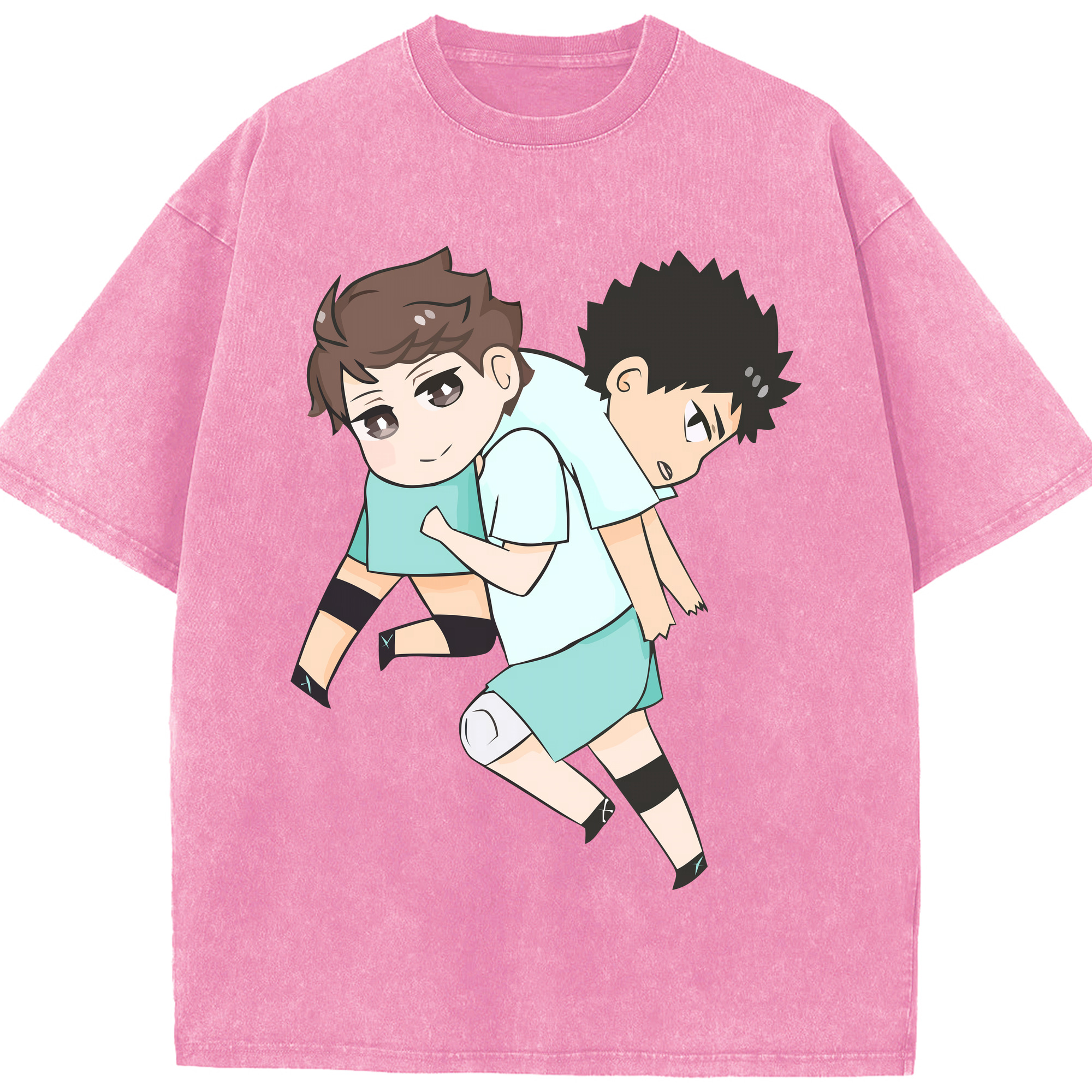 （画像用） ハイキュー!! Haikyu!! 綿100% ヴィンテージ風 半袖Tシャツ（フロントプリント）